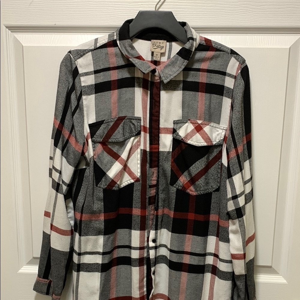 Como vintage Plaid Button-Up Shirt